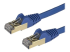 StarTech.com 1m CAT6A Ethernet Cable, 10 Gigabit Shielded Snagless RJ45 100W PoE Patch Cord, CAT 6A 10GbE STP Network Cable w/Strain Relief, Blue, Fluke Tested/UL Certified Wiring/TIA - Høyre vinkel
