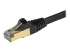 StarTech.com 1m CAT6A Ethernet Cable, 10 Gigabit Shielded Snagless RJ45 100W PoE Patch Cord, CAT 6A 10GbE STP Network Cable w/Strain Relief, Black, Fluke Tested/UL Certified Wiring/TIA - Nærbilde