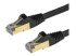 StarTech.com 1m CAT6A Ethernet Cable, 10 Gigabit Shielded Snagless RJ45 100W PoE Patch Cord, CAT 6A 10GbE STP Network Cable w/Strain Relief, Black, Fluke Tested/UL Certified Wiring/TIA - Høyre vinkel